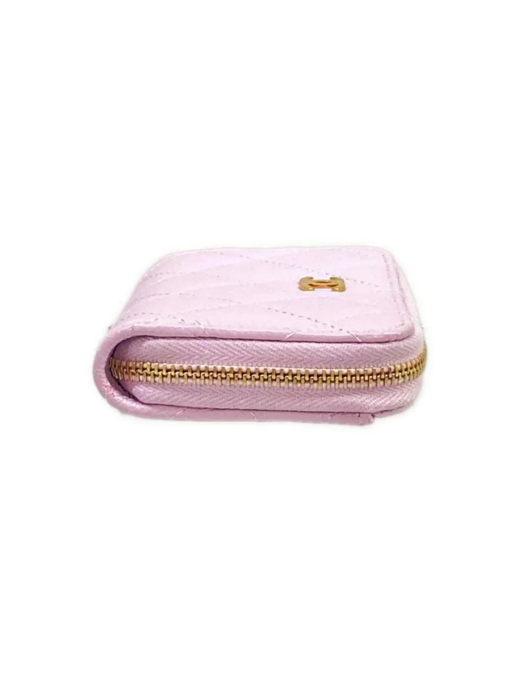 Chanel Coin Case Quilted Light Purple Zip Around Gold